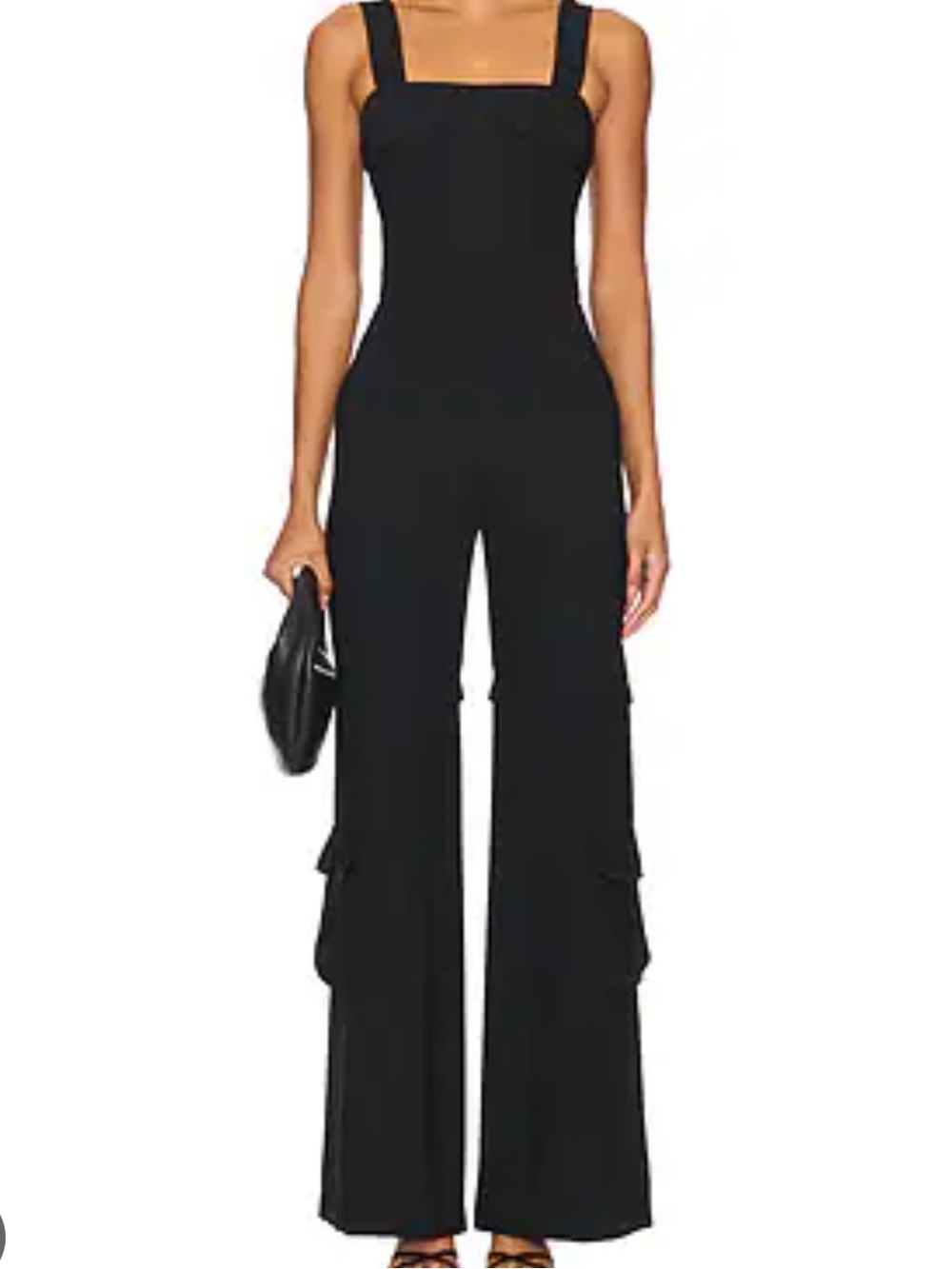 Amanda Uprichard x revolve Black cargo Wide-Leg Jumpsuit NWT XL